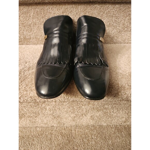 YSL Yves Saint Laurent Men\'s Black Leather Loafers w/ Kiltie Fringe Size 10 main image 4